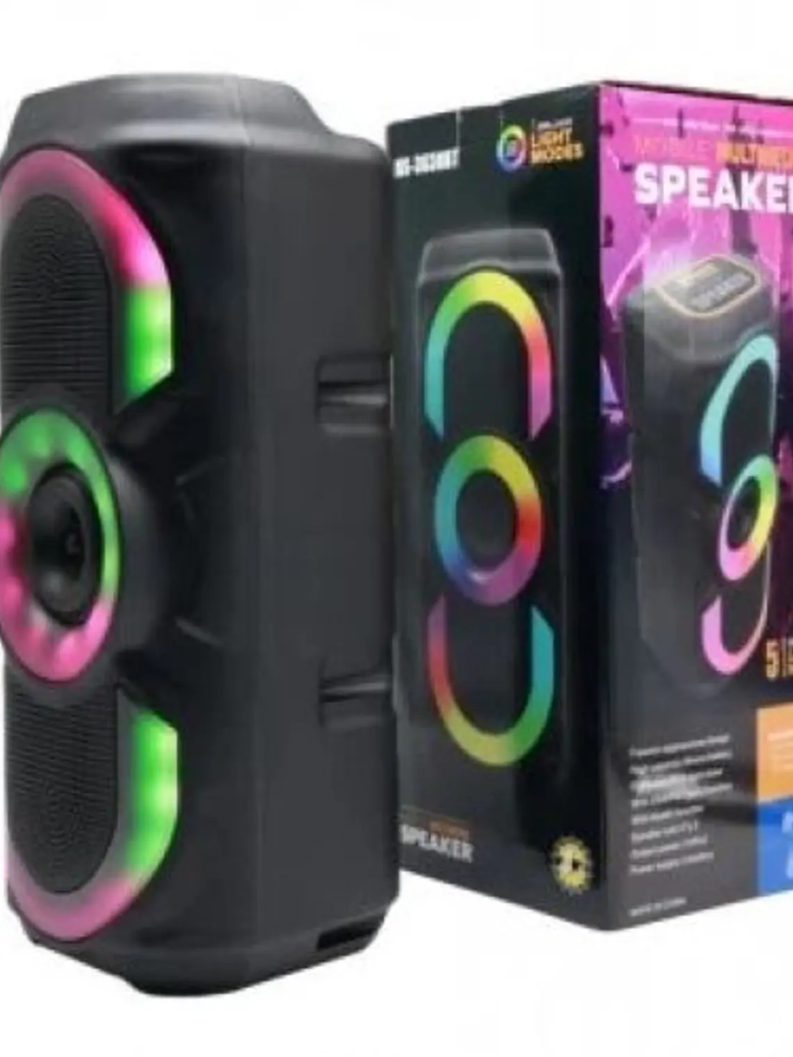 Parlante Bluetooth Speaker MS-3630BT Portátil con Luces LED Radio FM USB 1