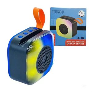 Mini Parlante Bluetooth X-16 Portátil con Luces RGB y Batería Recargable