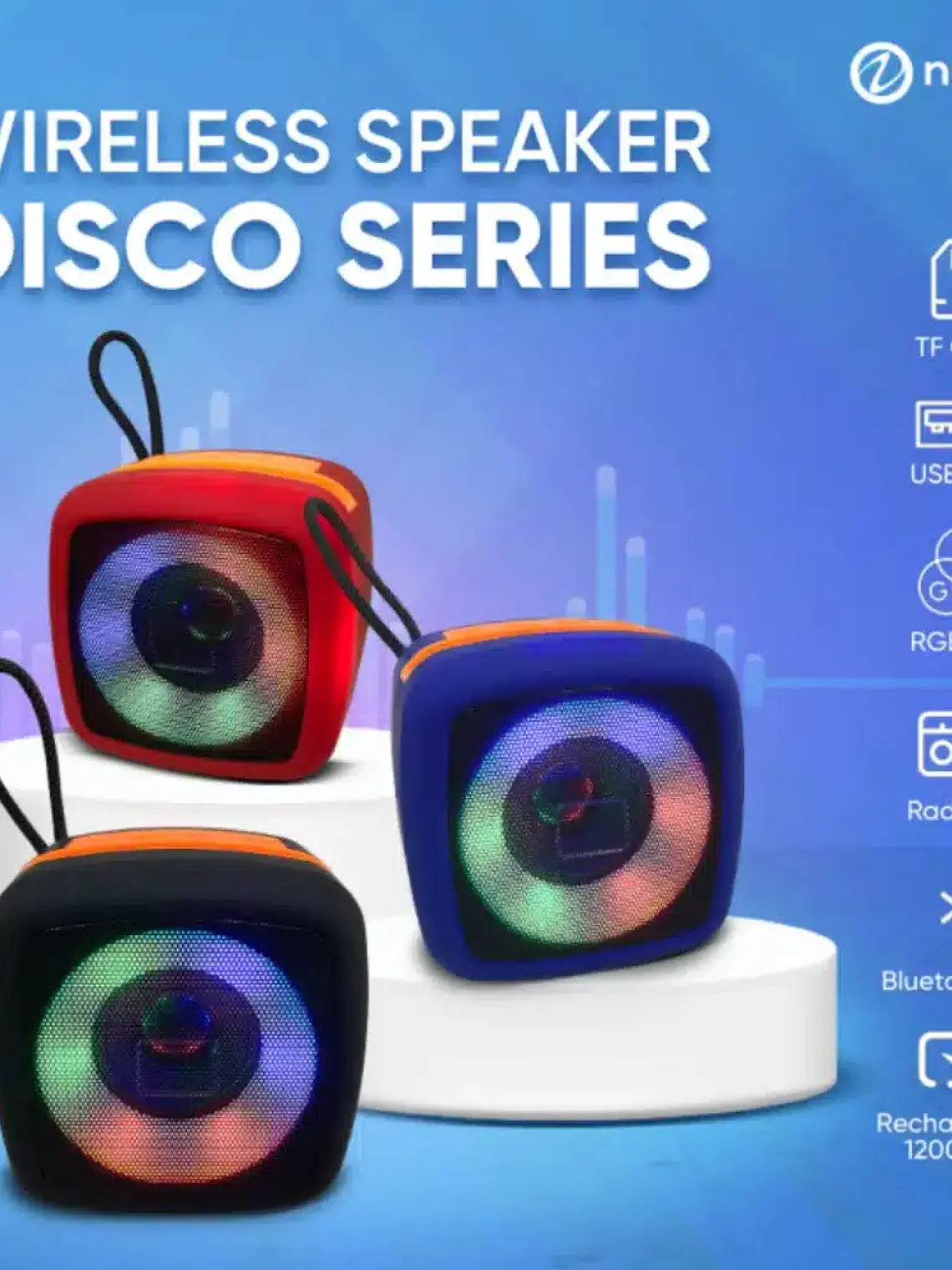 Parlante Bluetooth X-911 Portátil Recargable con Luces LED USB TWS 3