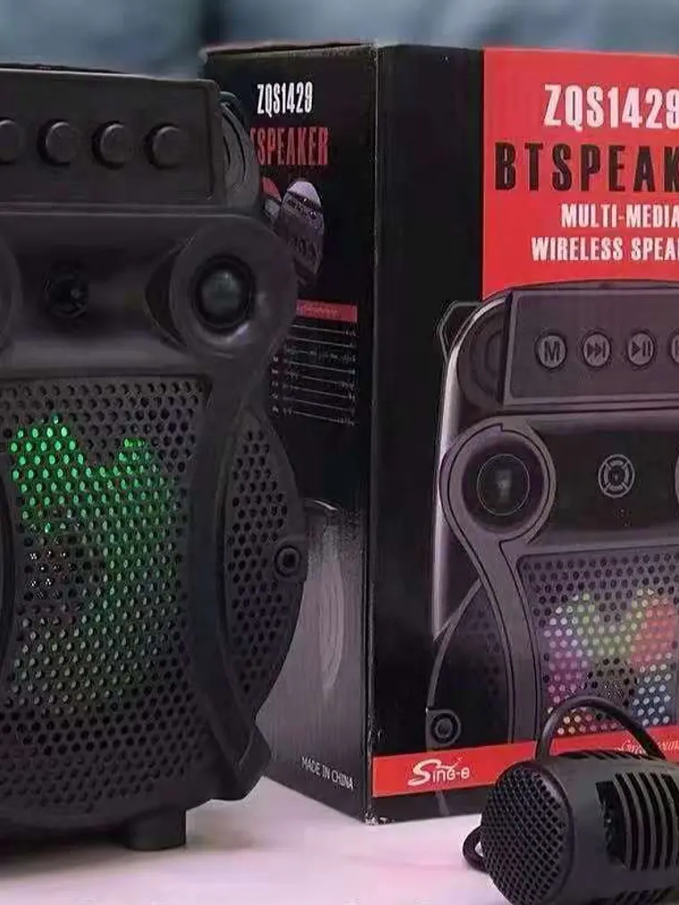 Parlante Bluetooth ZQS-1429 Portátil con Micrófono RGB Karaoke USB FM 3