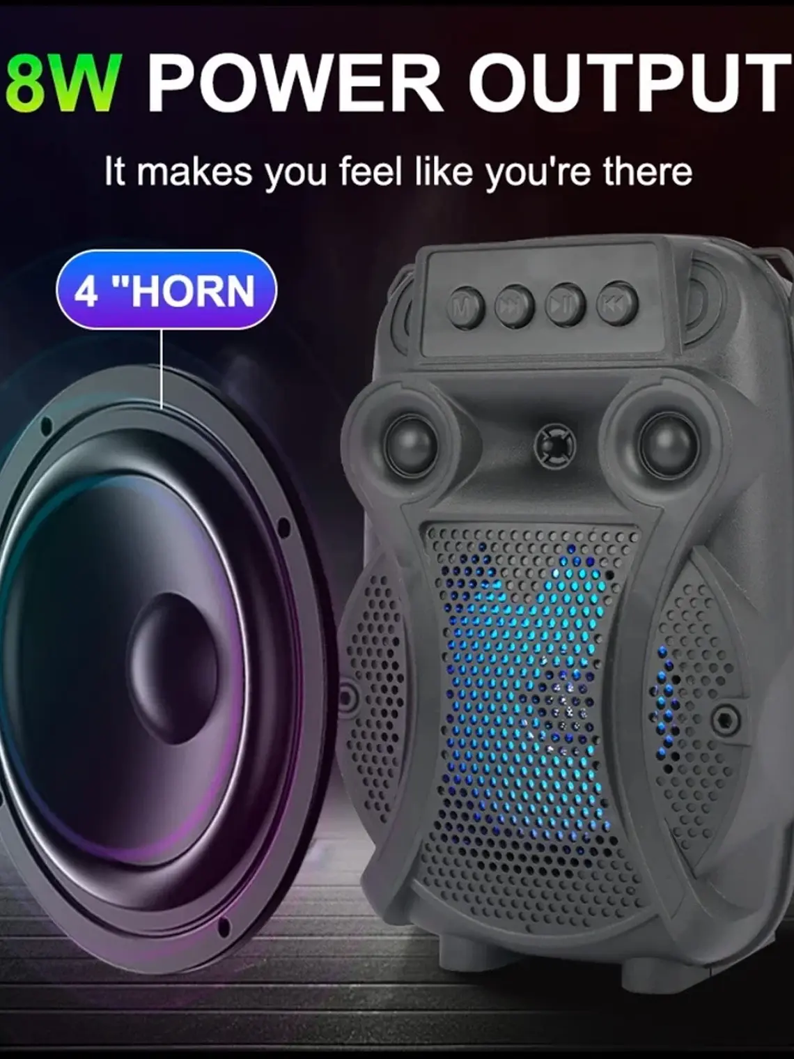 Parlante Bluetooth ZQS-1429 Portátil con Micrófono RGB Karaoke USB FM 13