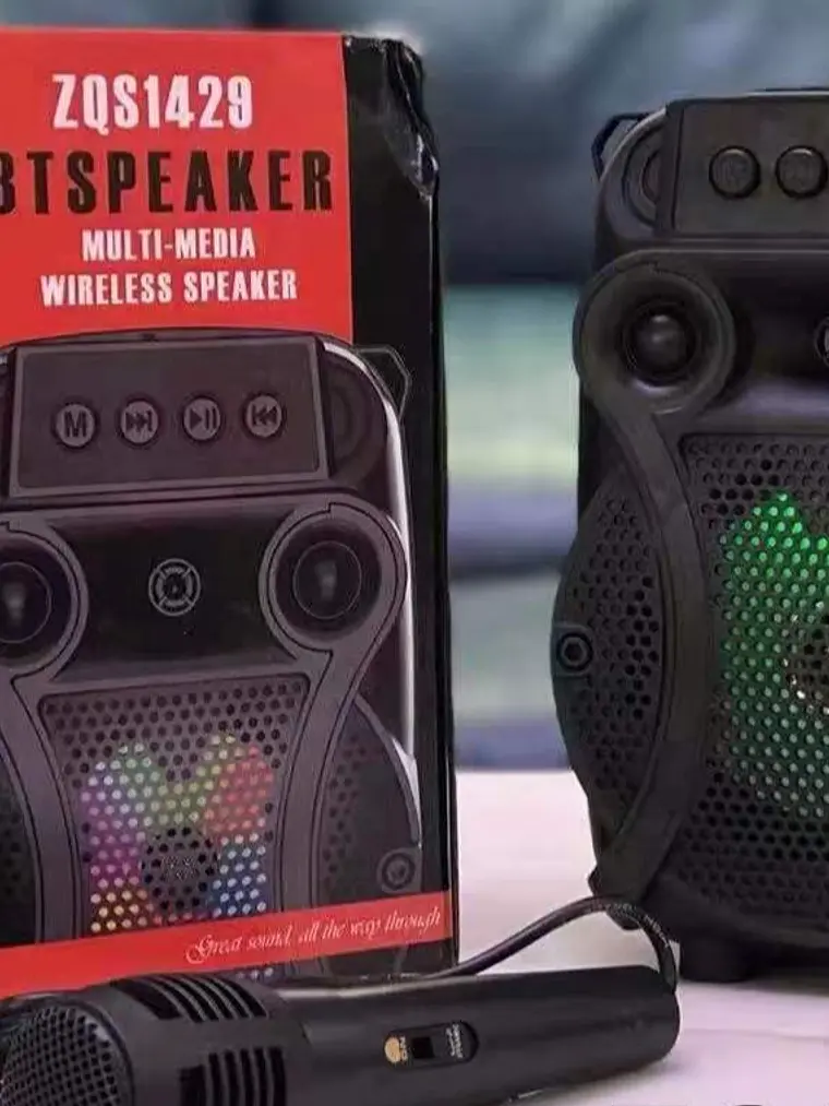 Parlante Bluetooth ZQS-1429 Portátil con Micrófono RGB Karaoke USB FM 8