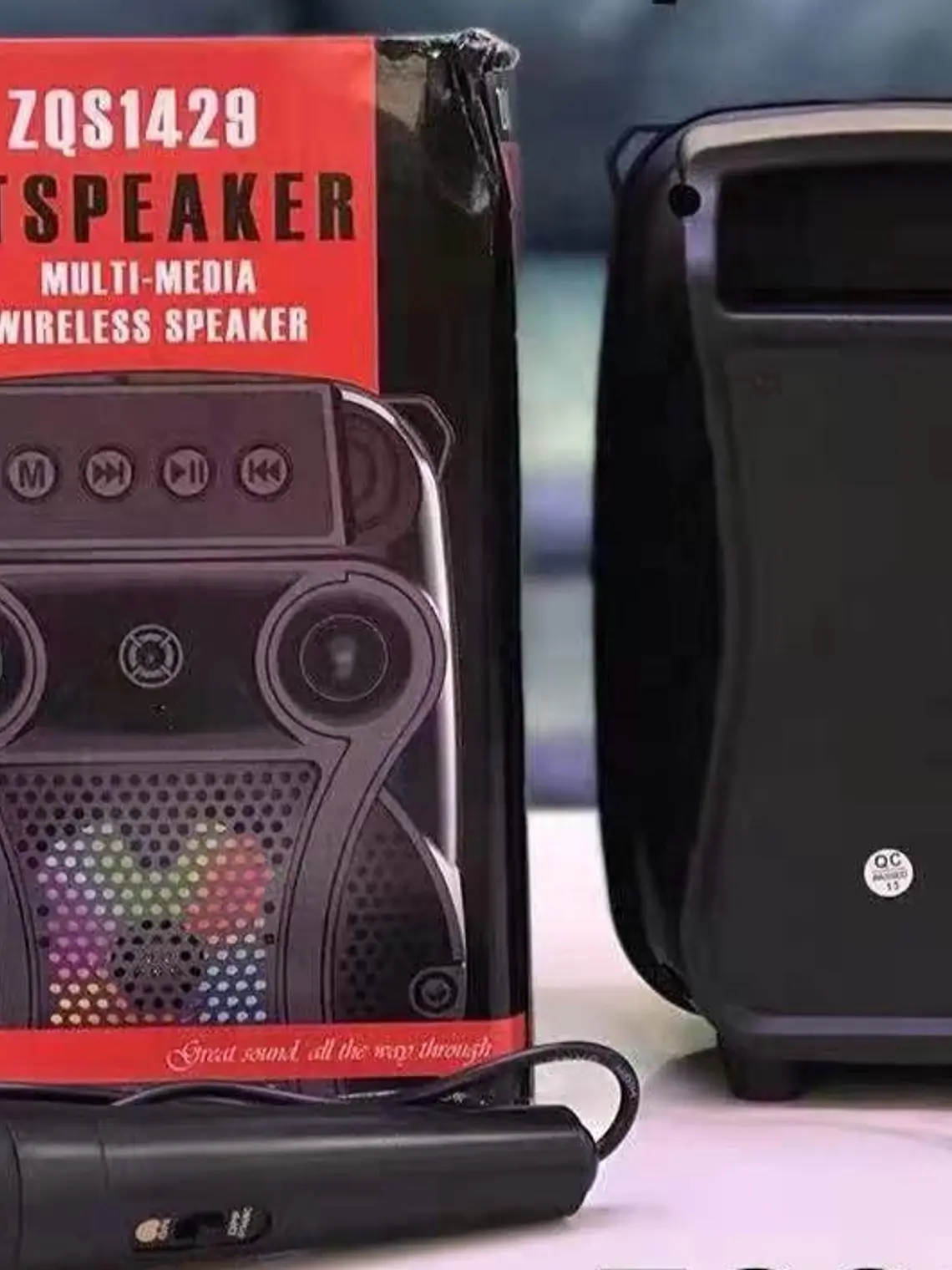 Parlante Bluetooth ZQS-1429 Portátil con Micrófono RGB Karaoke USB FM 5