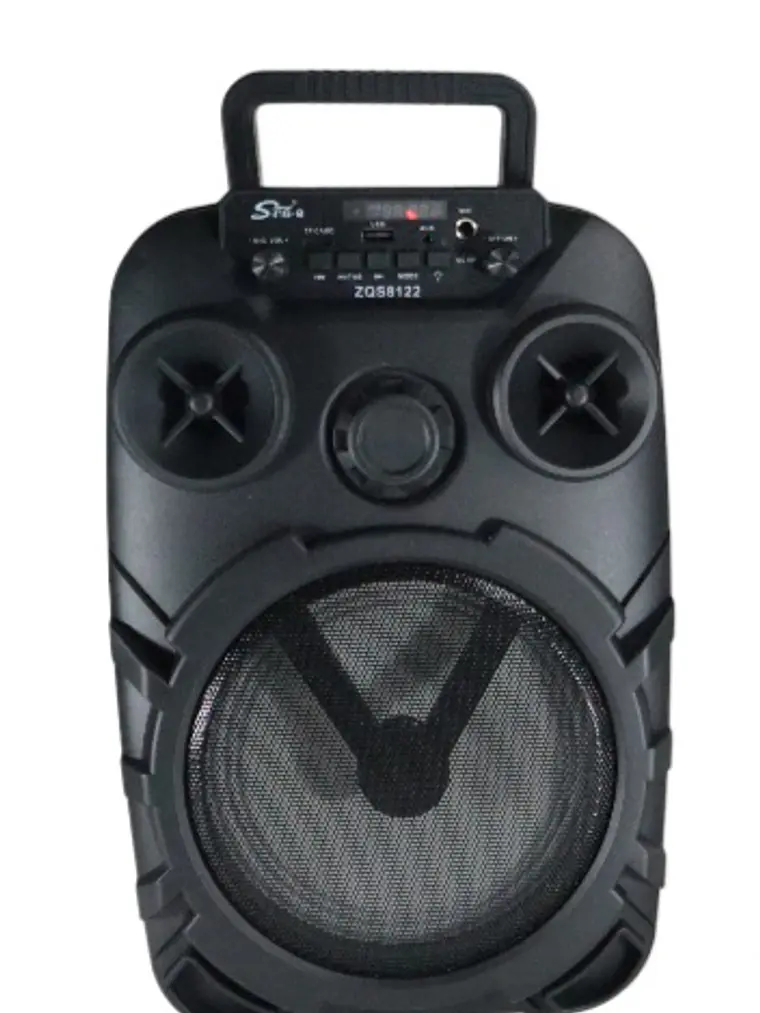 Altavoz Portátil Bluetooth SING-E ZQS8122 de 8 Pulgadas con Luces LED, Micrófono y Ruedas para Karaoke y Fiestas 1