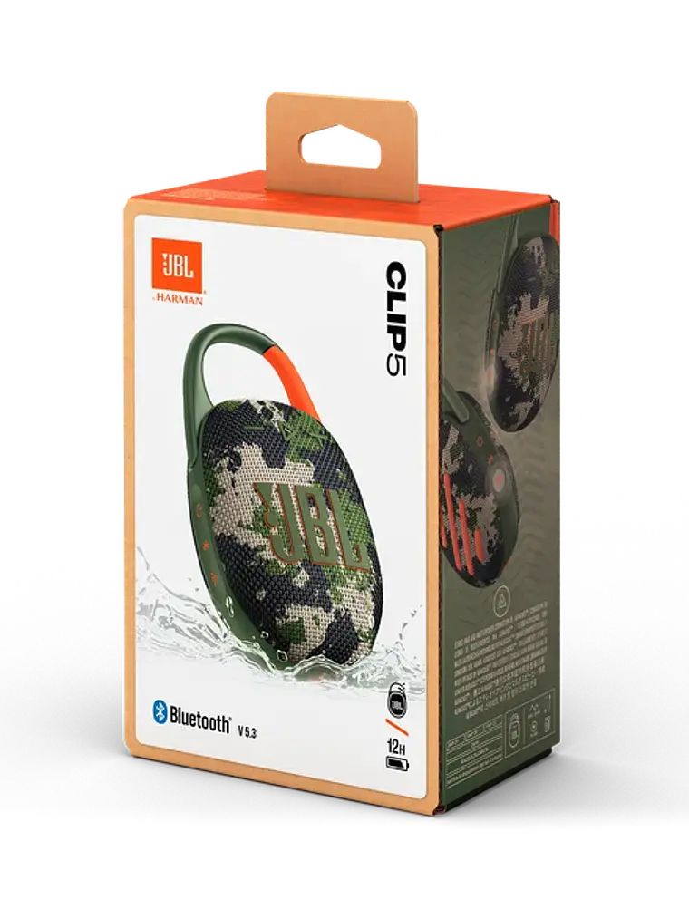 Parlante Bluetooth JBL Clip 5 Impermeable Ultraportátil IP67 con JBL Pro Sound 22