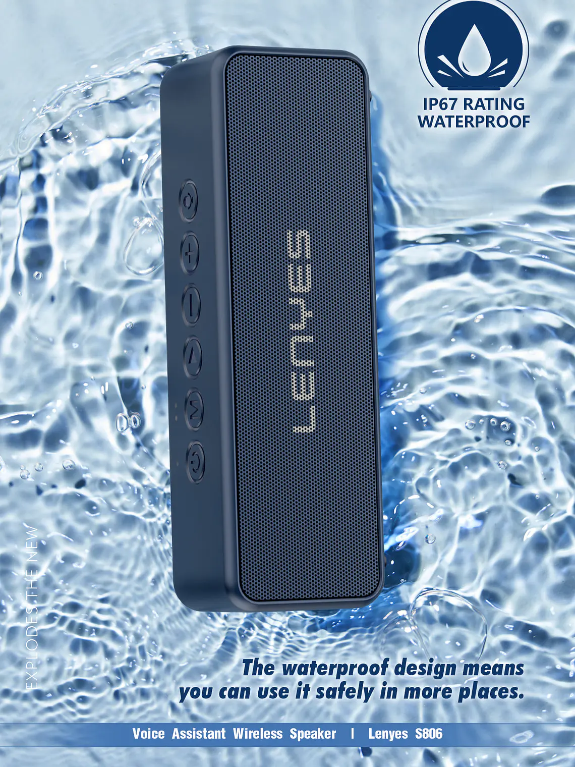 Parlante Bluetooth Lenyes S806 20W IP67 Resistente al Agua con TWS NFC y 10 Horas de Batería 11