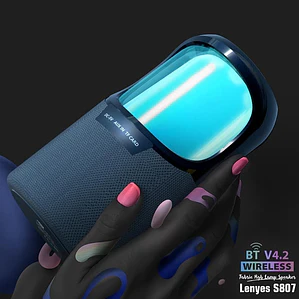 Parlante Bluetooth Lenyes S807 RGB Light IPX6 Portátil 10W con Luces LED y Micrófono