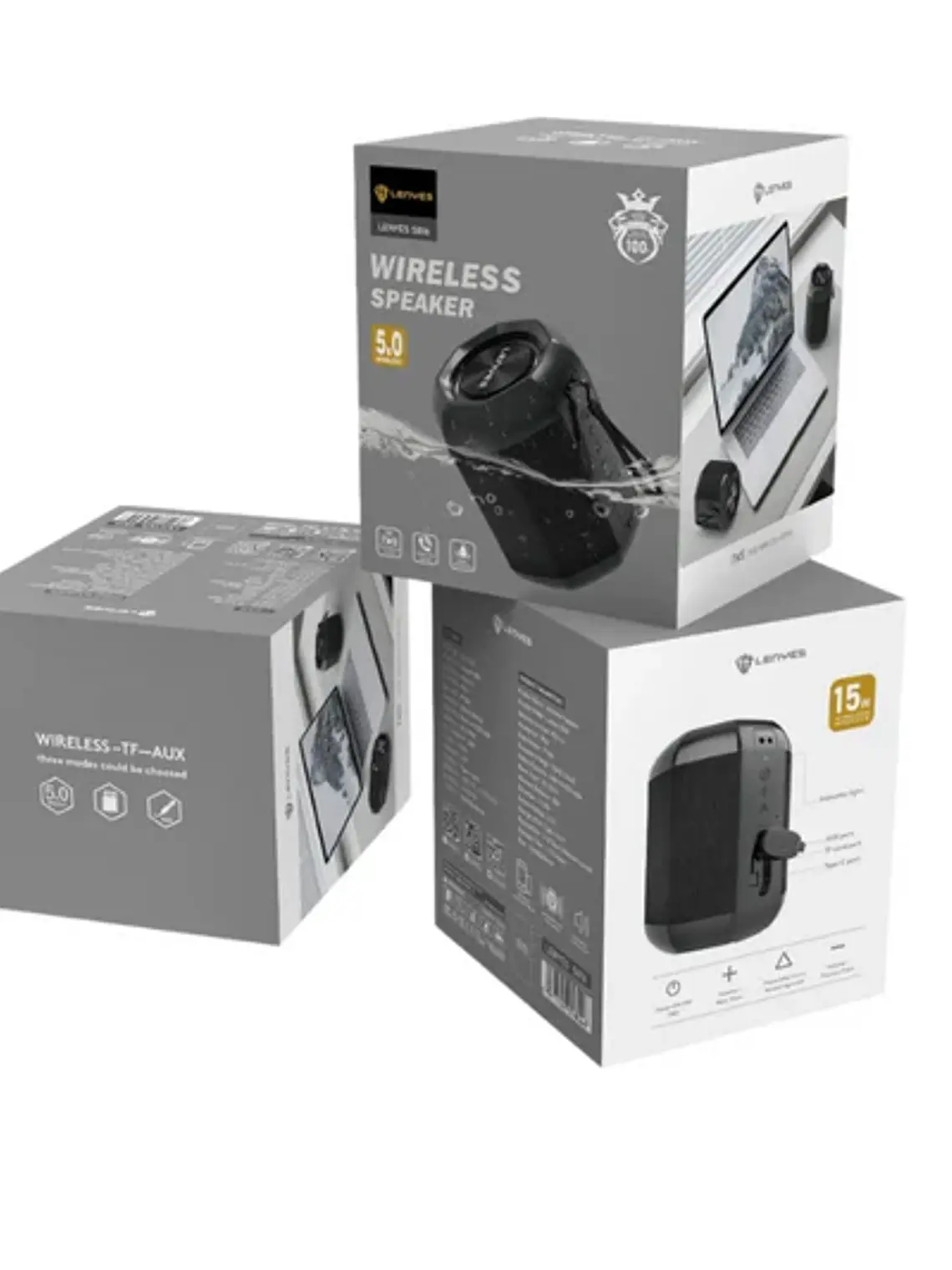 Parlante Bluetooth Lenyes S816 Inalámbrico Waterproof con Bluetooth 5.0 y Sonido HD 3