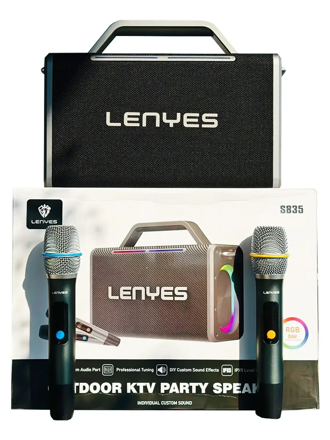 Parlante Bluetooth Lenyes S835 200W Inalámbrico con Micrófono UHF y Batería 24000mAh 2