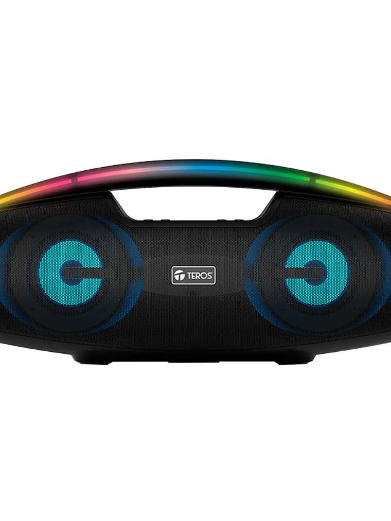 Parlante Bluetooth Teros TE-6042N 20W con Luces LED USB FM y Micro SD Negro 1