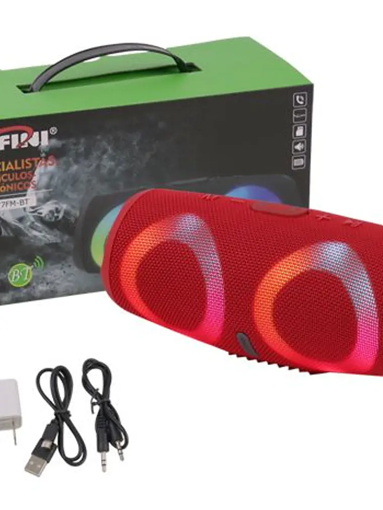 Parlante Bluetooth Cafini FI-S5477FM-BT Portátil USB TF FM AUX con Luces Multicolor 3