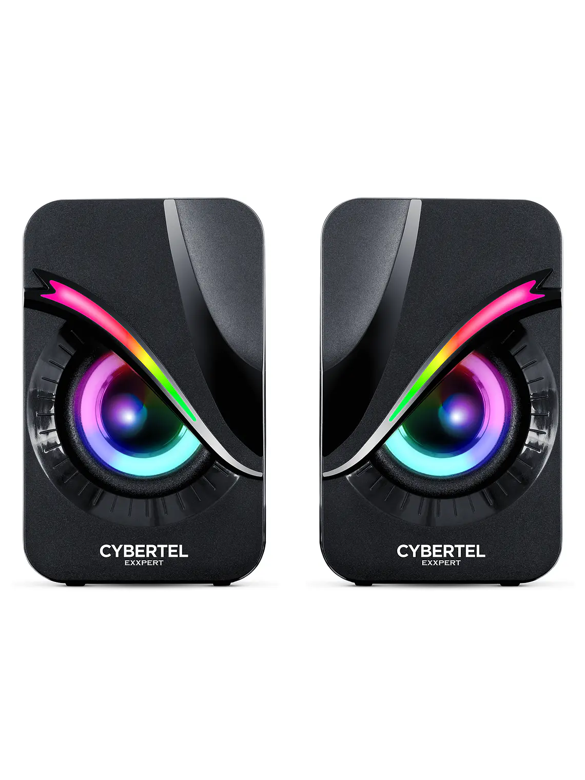 Parlantes Gamer Cybertel Exxpert CBX S301 RGB 2.0 para PC y Laptop con Conexión 3.5mm 1