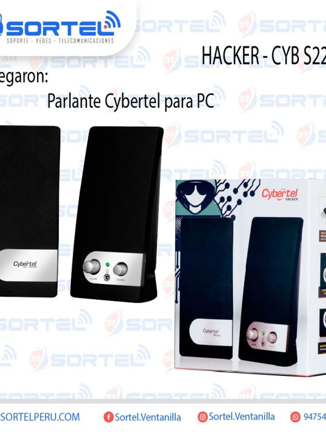 Parlante Multimedia Cybertel Hacker CYB S221 Estéreo 2.0 USB para PC y Laptop 5