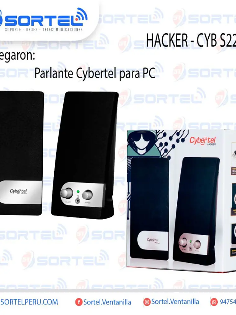 Parlante Multimedia Cybertel Hacker CYB S221 Estéreo 2.0 USB para PC y Laptop 5
