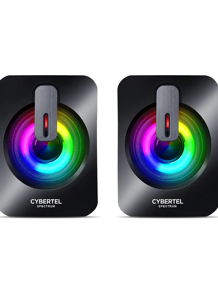Parlantes Gamer Cybertel Spectrum CBX S303 RGB 2.0 USB Jack 3.5mm para PC y Laptop 3