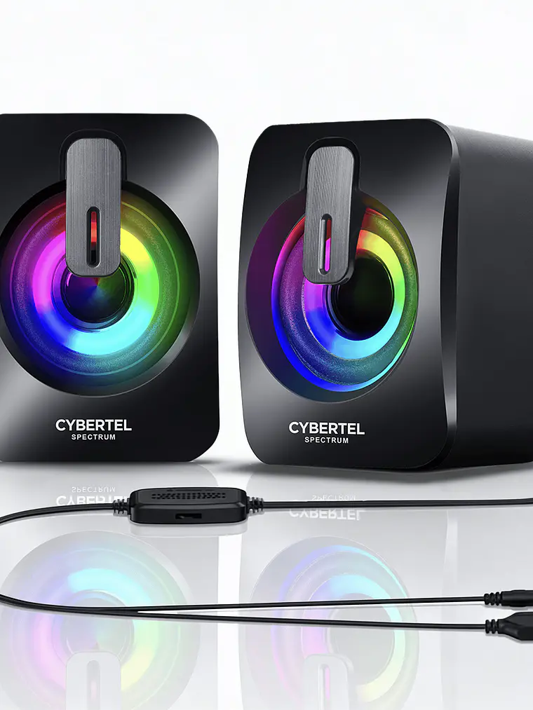 Parlantes Gamer Cybertel Spectrum CBX S303 RGB 2.0 USB Jack 3.5mm para PC y Laptop 5