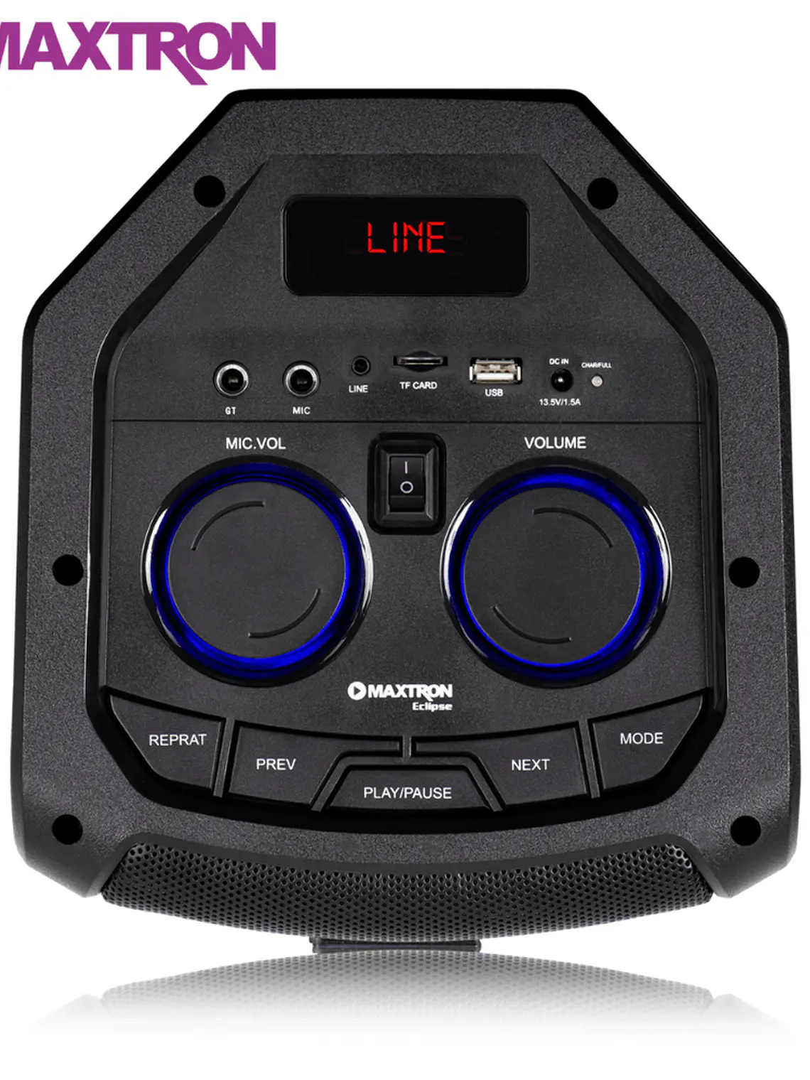 Parlante Bluetooth Maxtron Eclipse MX 303V Torre 160W con Micrófono, Luces RGB y Batería Recargable 2