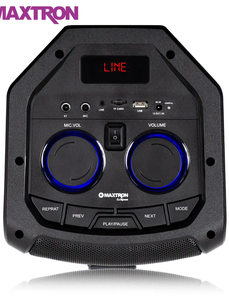 Parlante Bluetooth Maxtron Eclipse MX 303V Torre 160W con Micrófono, Luces RGB y Batería Recargable 2