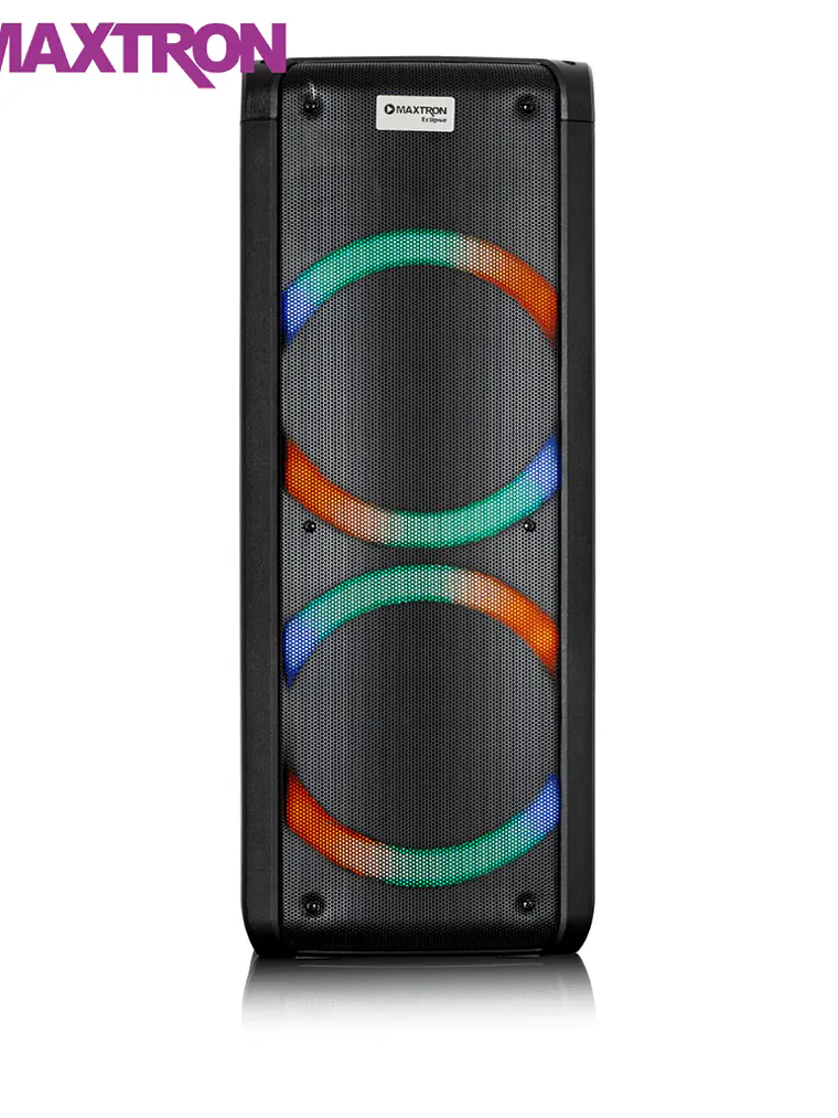 Parlante Bluetooth Maxtron Eclipse MX 303V Torre 160W con Micrófono, Luces RGB y Batería Recargable 1
