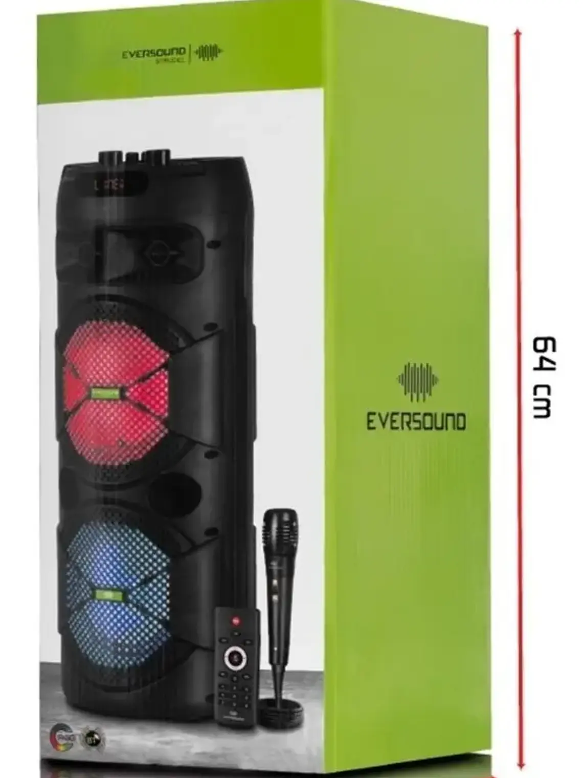 Parlante Bluetooth Eversound Strudel EV2007 Torre 2 Bocinas de 6.5