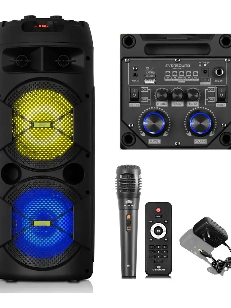 Parlante Bluetooth Eversound Strudel EV2007 Torre 2 Bocinas de 6.5