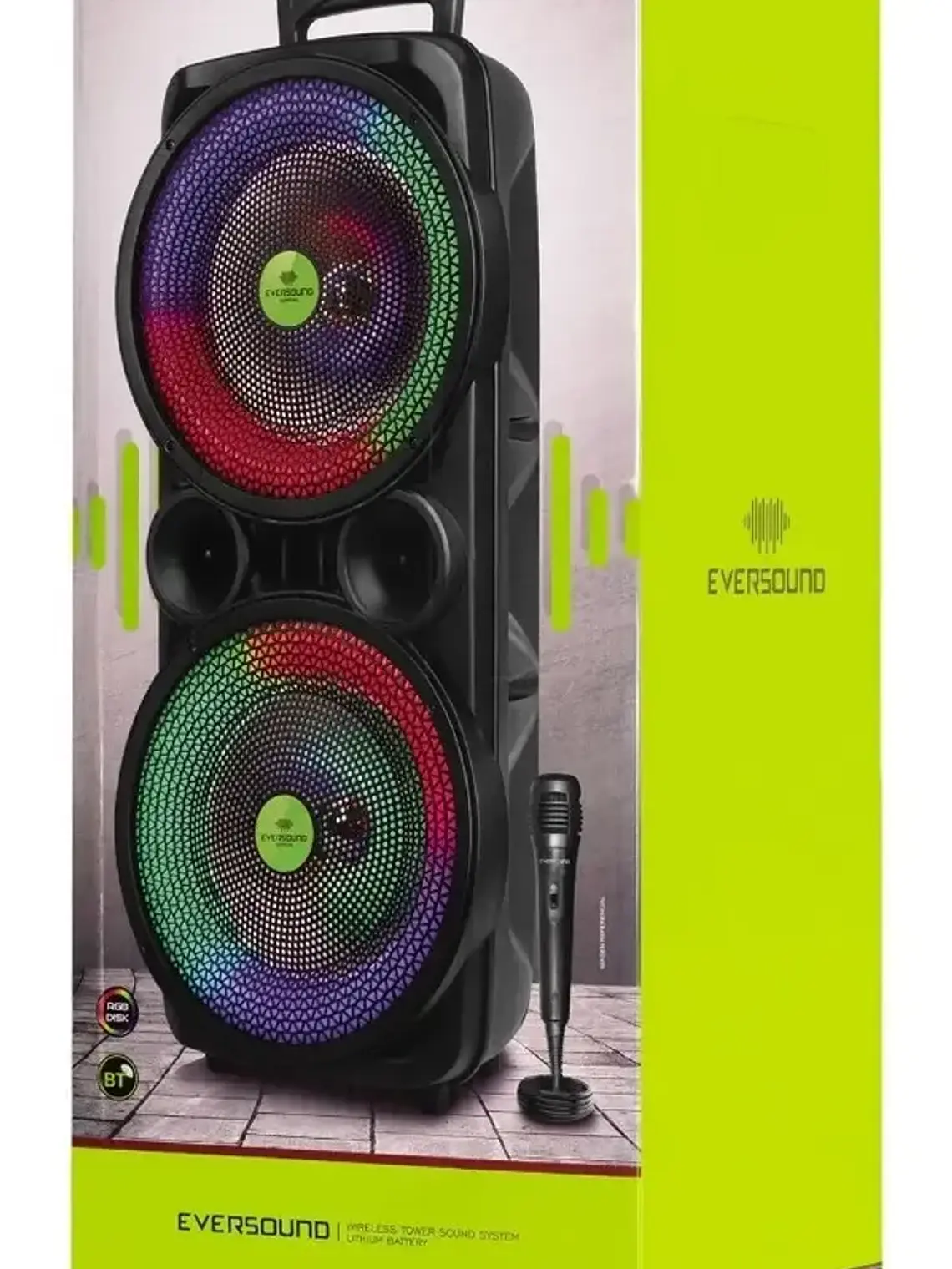 Parlante Bluetooth Eversound EV2013 Torre 2 Bocinas de 8