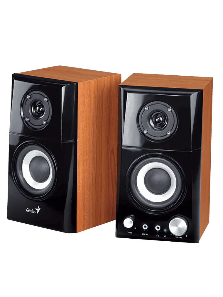 Parlante Genius SP-HF500A II de Madera Hi-Fi 16W RMS para PC, Laptop, TV y Smartphone 1