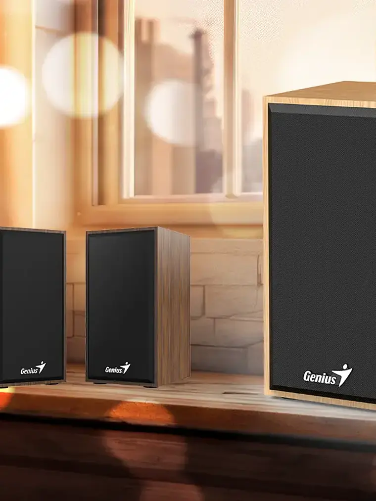 Parlantes Genius SP-HF180 de Madera USB 6W para PC Laptop TV y Smartphone 13