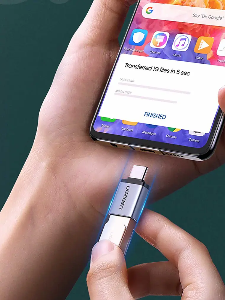 Adaptador OTG UGREEN USB-C a USB 3.0 5Gbps Modelo 50283 para Celular, Tablet y Laptop 4