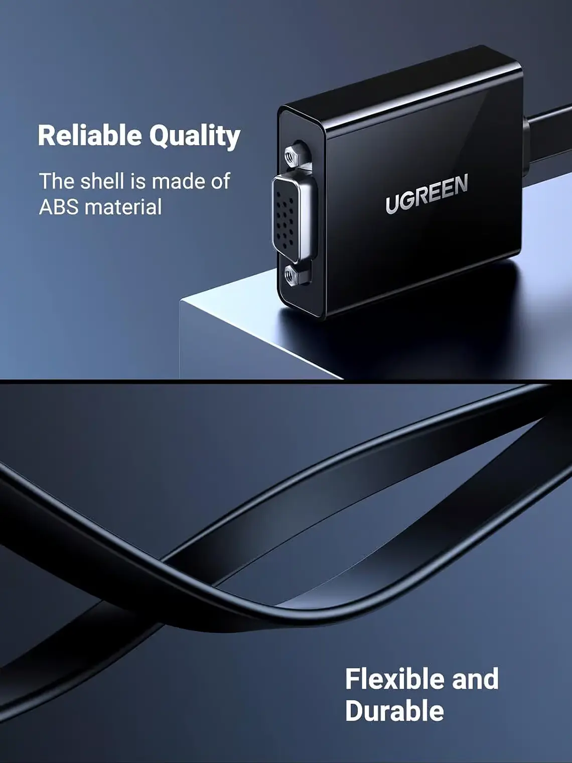 UGREEN 90813 Adaptador Convertidor HDMI a VGA Full HD 1080p 3