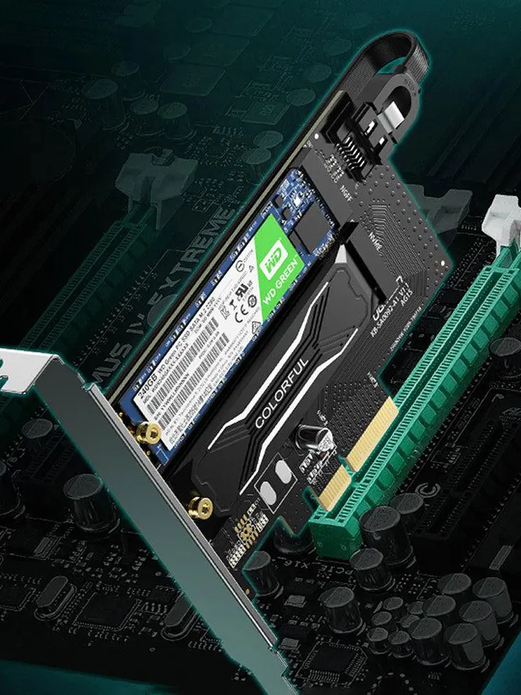 Adaptador de Tarjeta M.2 SATA y M.2 NVMe a PCIe 3.0 x4 UGREEN 70504 para SSD 2230/2242/2260/2280 6