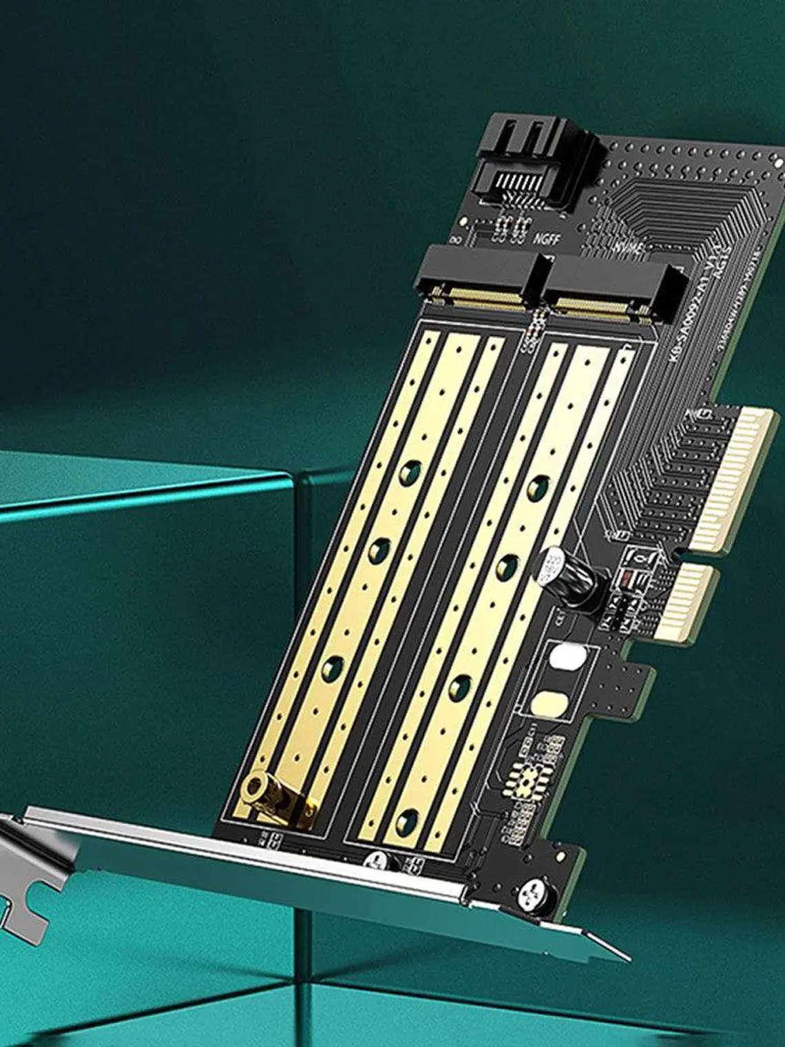 Adaptador de Tarjeta M.2 SATA y M.2 NVMe a PCIe 3.0 x4 UGREEN 70504 para SSD 2230/2242/2260/2280 4