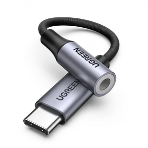 Cable Adaptador USB Tipo C a Jack 3.5 mm UGREEN AV161 80154 DAC HiFi para Audífonos y Smartphones