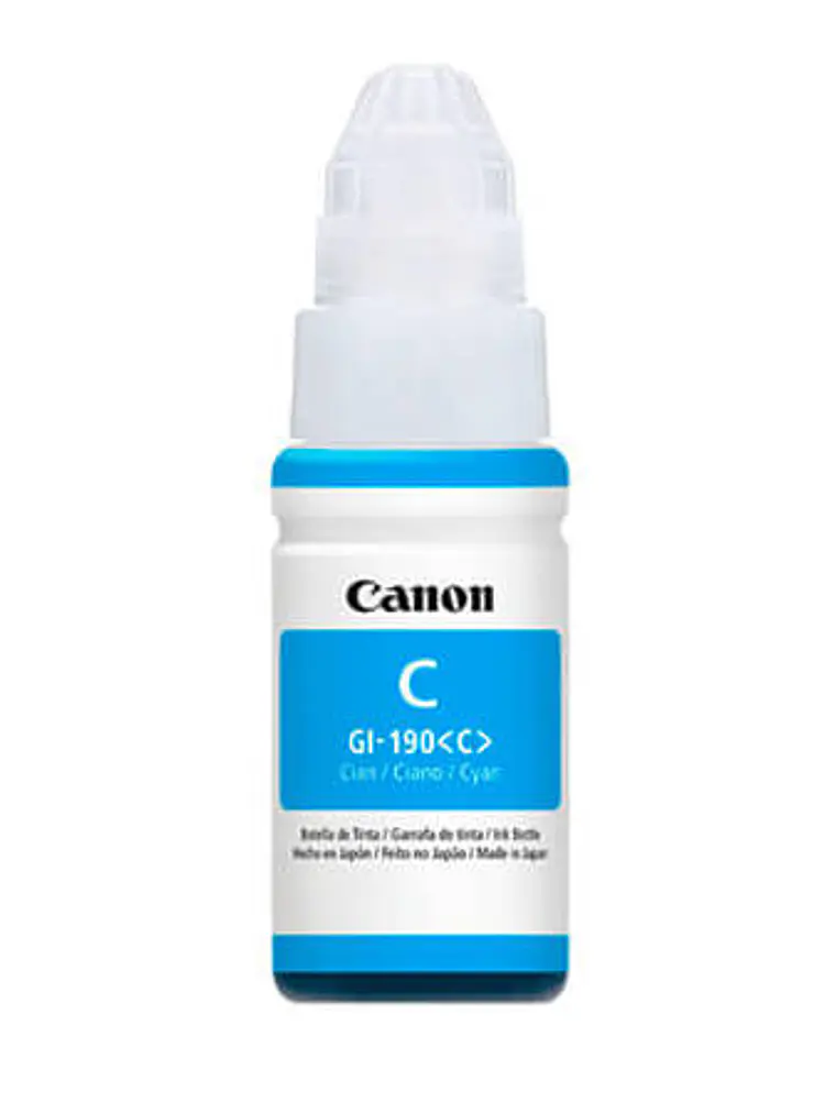 Botella de Tinta Canon GI-190 Cian Original 70 ml 2