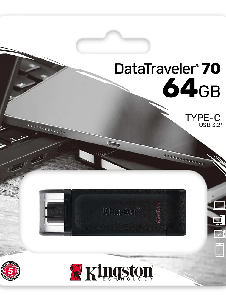 Memoria USB-C Kingston DataTraveler 70 64GB USB 3.2 Gen 1 4