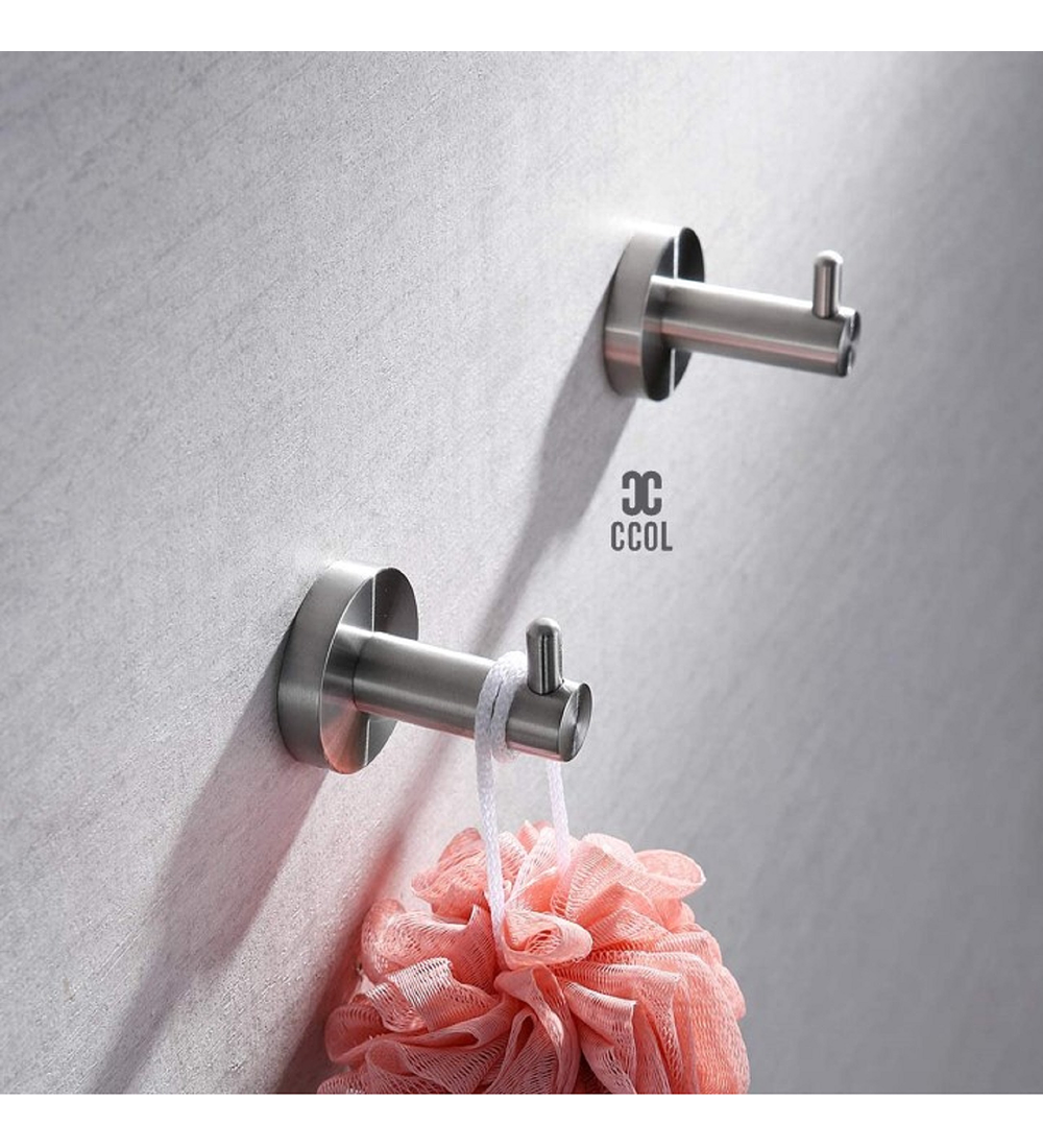 Perchero Accesorio De Baño De Pared, Acero Inox 304