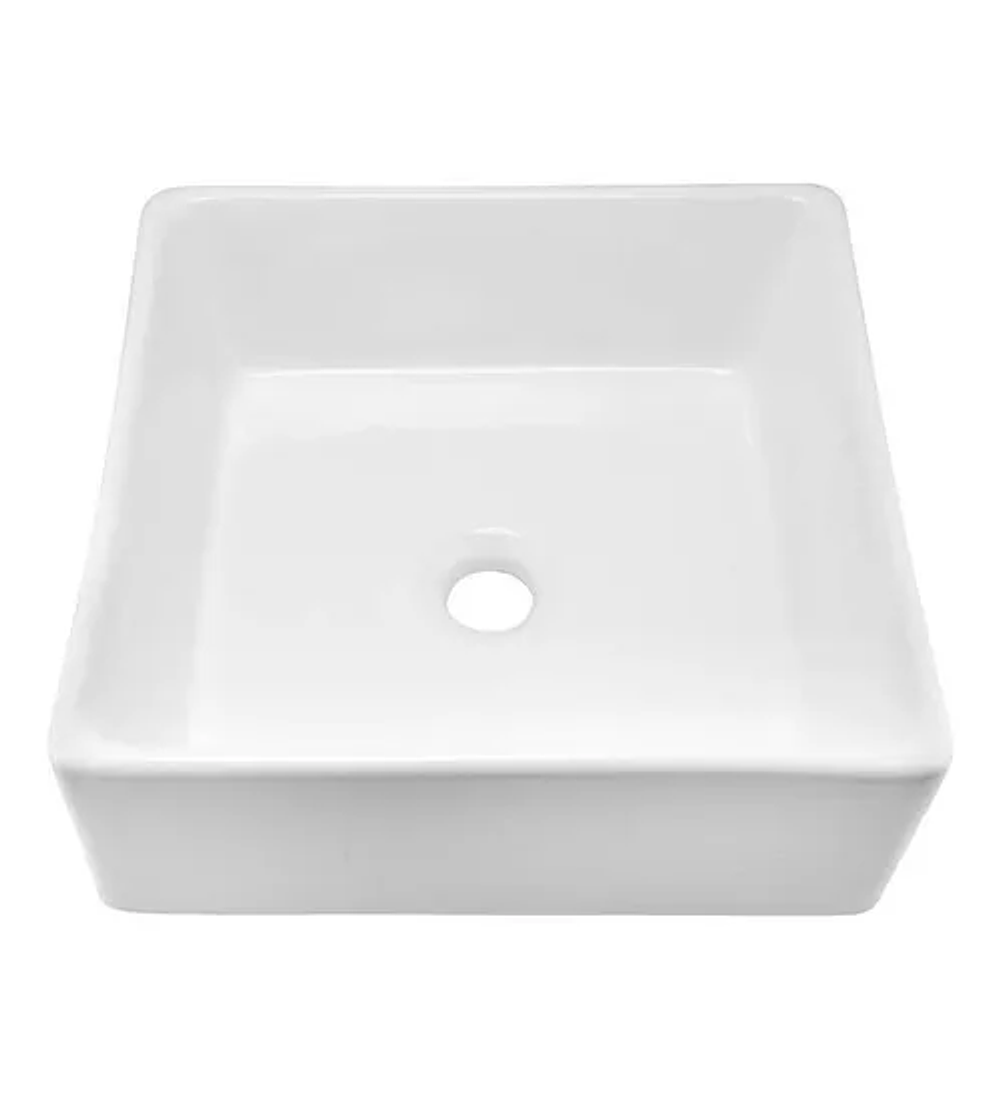 Lavamanos Cuadrado En Ceramica Blanco 14cm*38cm*38cm