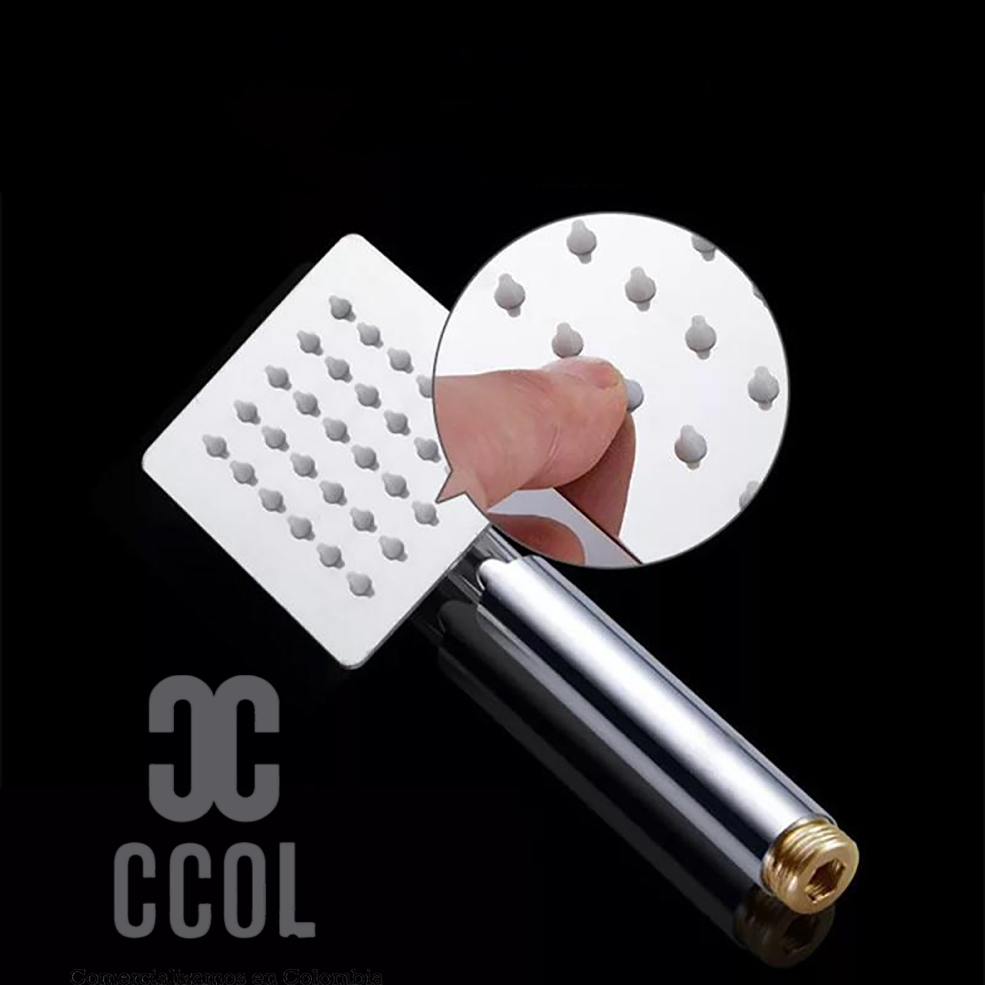 Teleducha Acero Inoxidable Cuadrada Slim Cromo Brillante