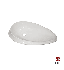 Lavamanos Ceramica Sobreponer Blanco Tipo Hoja 61cm*36cm*14cm