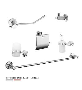 Accesorio X 6 Piezas Acero Inox 304 Satinado Base Redondo