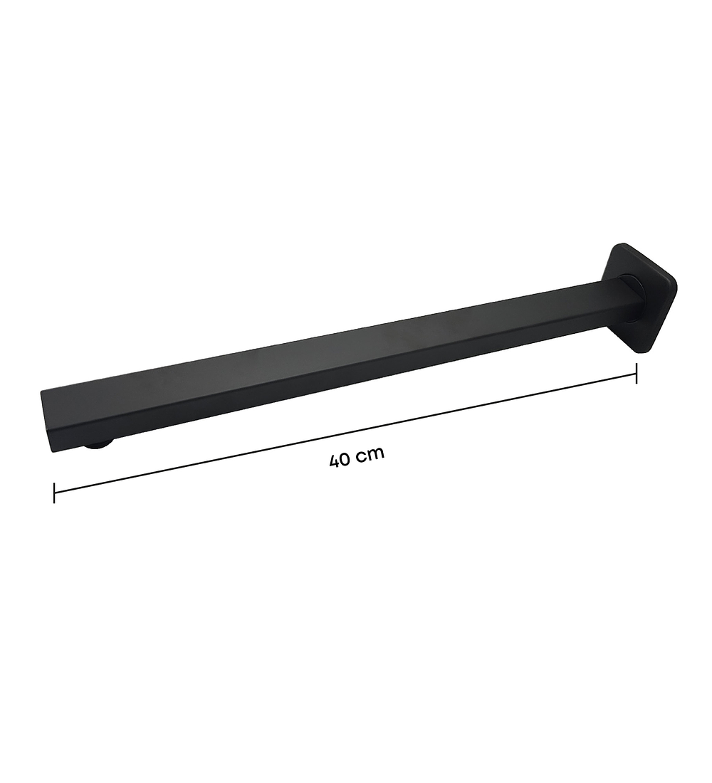 Brazo Rectangular Metálico 40cm A Muro Negro