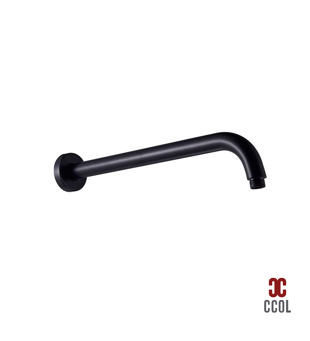 Brazo Para Ducha Negro Tubo Metalico 30cm