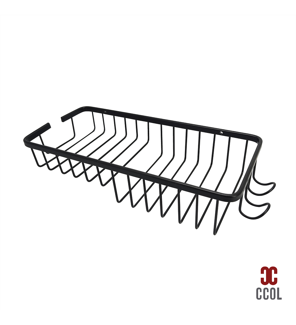 Organizador Baño Rectangular Acero Negro