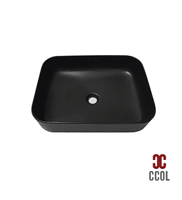 Lavamanos Ceramica Sobreponer Rectangular Negro