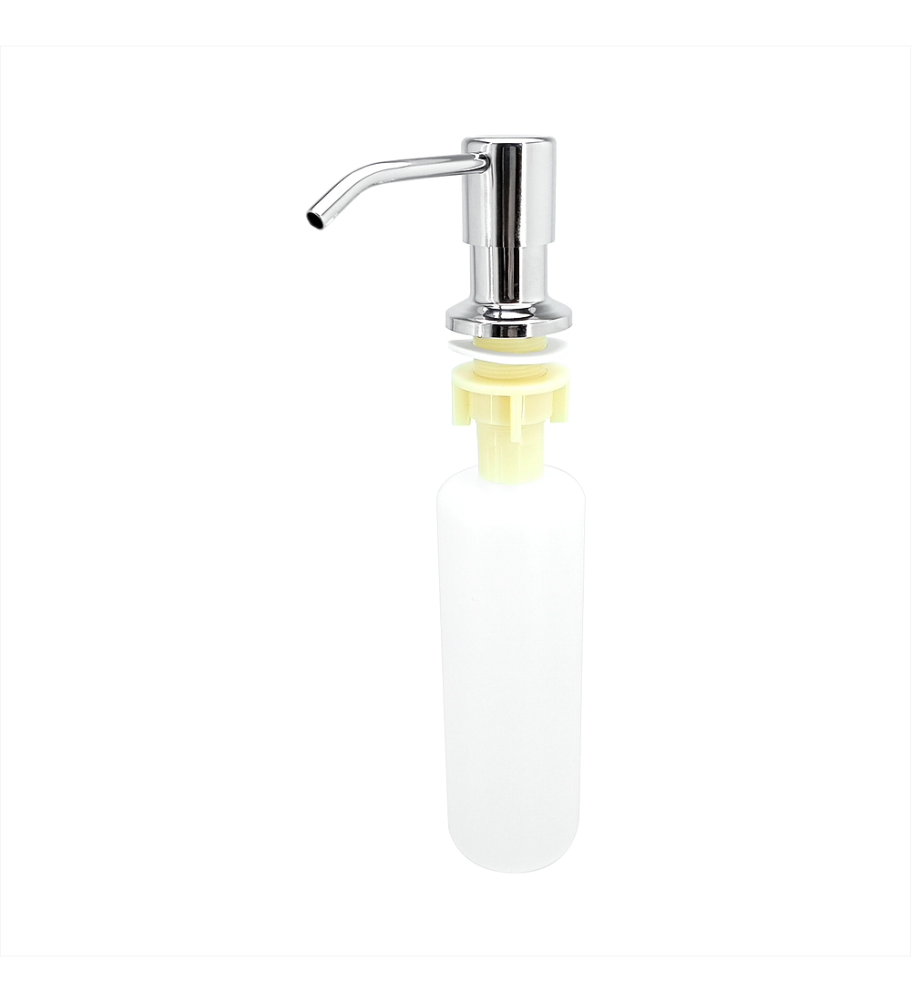 Dispensador De Jabon Lavaplatos 330 ML Válvula Acero Cromo Brillante BH