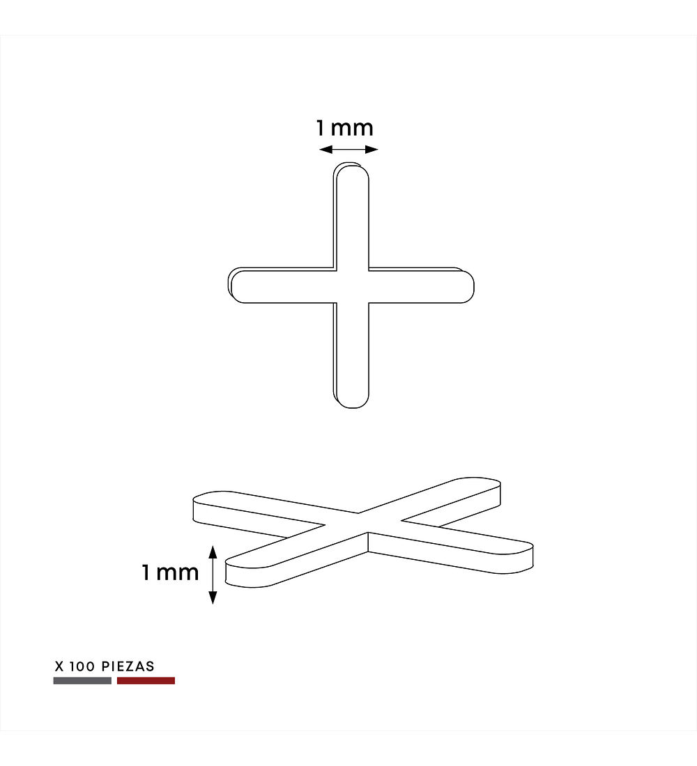 Espaciador Para Enchape Ceramica Porcelanato 1 Mm