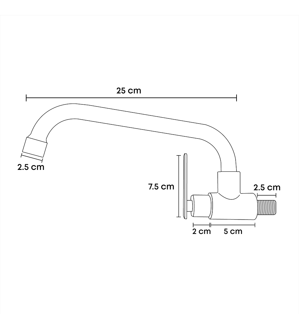 Griferia Muro Uso Mixto Acero Inox Modelo J