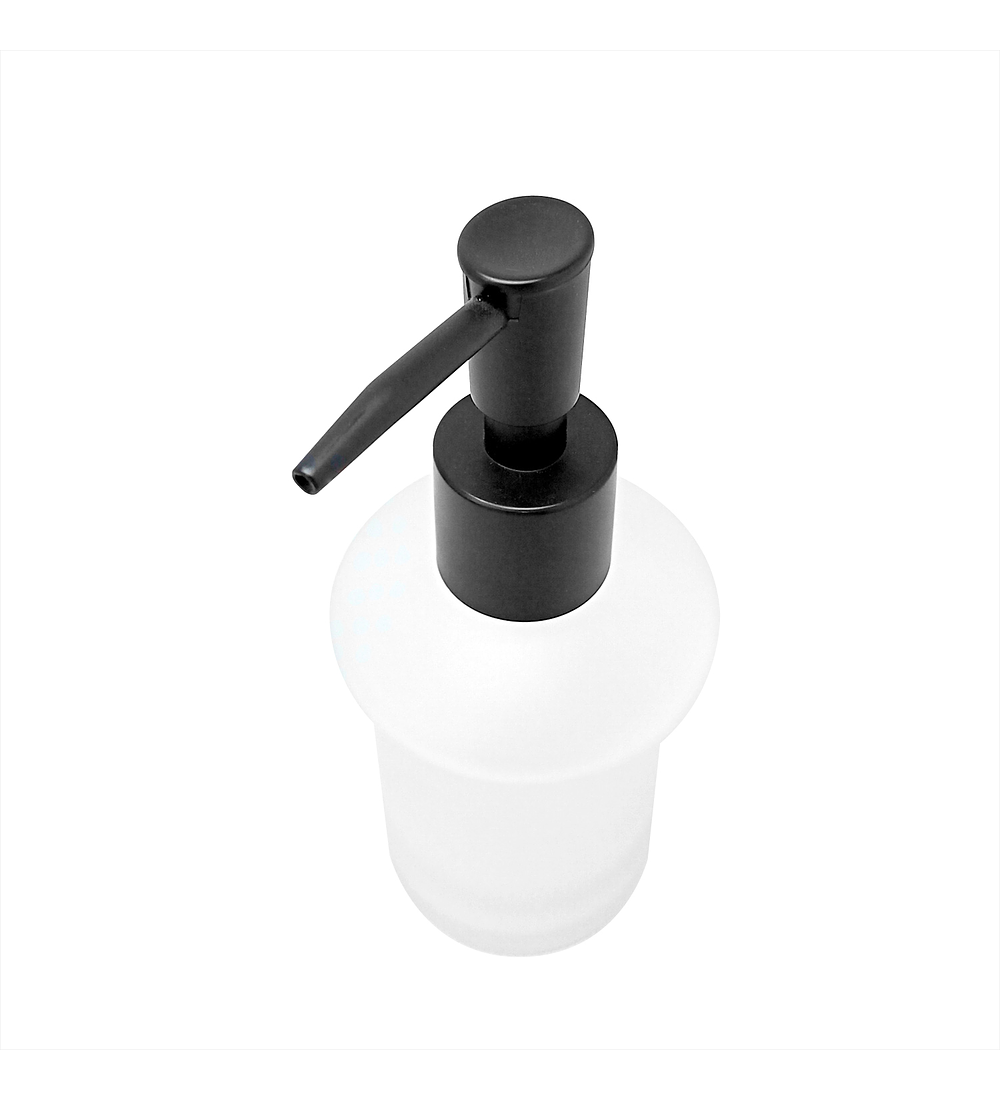 Repuesto Dispensador Jabon Liquido Vidrio Tapa Negro