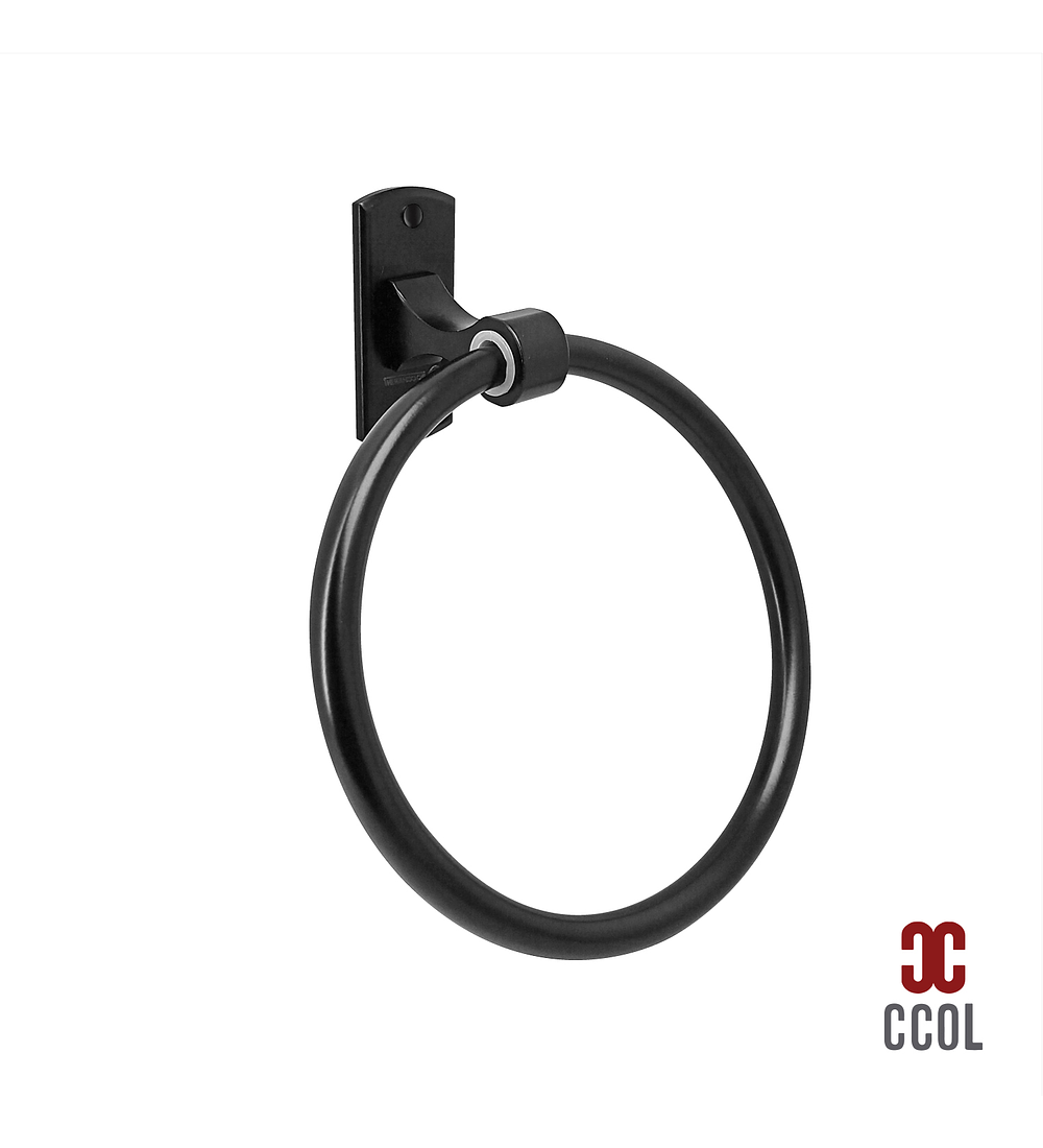 Accesorio Baño Toallero Aro Negro Noord