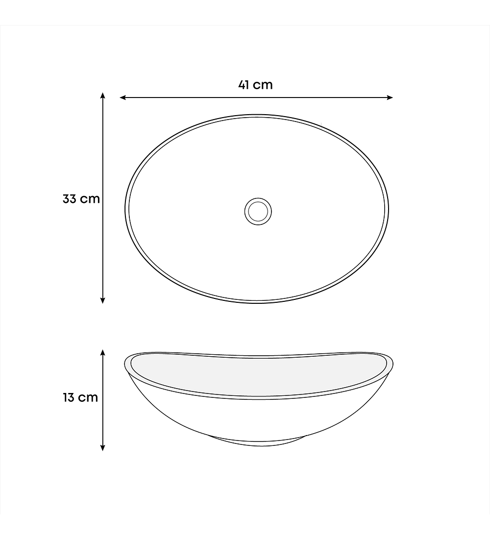 Lavamanos Sobreponer Ovalado Negro Lineas Velenty